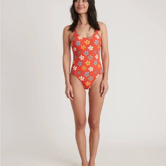 Marine Layer Red Merida Cross Back One Piece Swim Suit XL - Picture 6 of 11